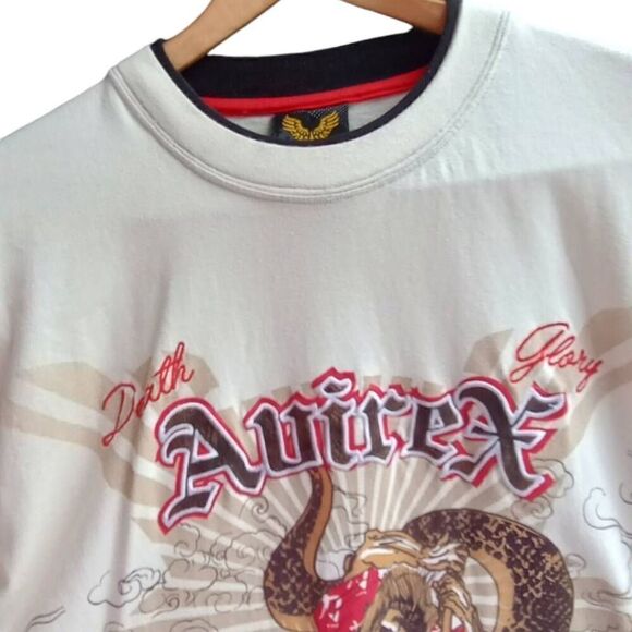 Avirex Tee shirt , death glory skeleton & snake HTF , vintage - Picture 4 of 6